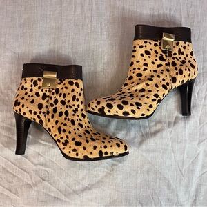 Tory Burch Calf Hair Cheetah Spot Ankle Boots 7.5 M